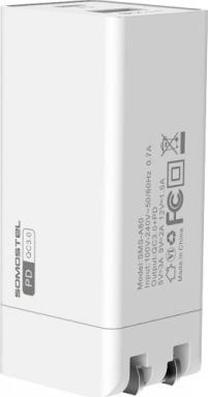 Telefono įkroviklis Somostel SMS-A80, USB/USB-C, 100 cm, balta sp., 36 W