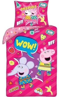 Gultas veļas komplekts Peppa Pig, rozā krās., 70 x 90 cm, 140 x 200 cm