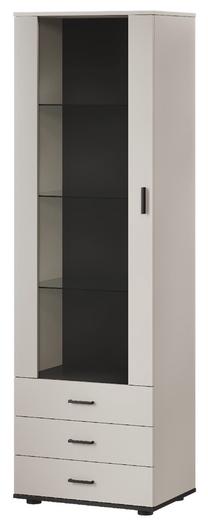 Vitrina Cama Meble Soho S1, juoda sp./kašmyro sp., 41 cm x 60 cm x 192 cm