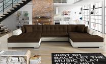 Kampinė sofa Vento Sawana 16, Soft 33, ruda sp./smėlio sp., 165 x 355 cm x 80 cm