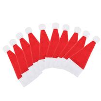 Ziemassvētku galda piederumu futrālis Springos Santa Claus Hats, 13 cm x 6.5 cm, balta krās./sarkana krās., 10 gab.