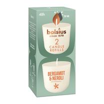 Свеча, ароматическая Bolsius Clean Light Refill Bergamot & Neroli, 24 час, 2 шт., белый цв.