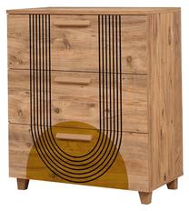 Kumode Kalune Design Leva Gravis Sun, brūna krās., 95 cm x 80 cm x 43 cm