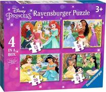 Dėlionė 4in1 Ravensburger Disney Princess 405352, 14 cm x 19 cm, 72 vnt., įvairių spalvų