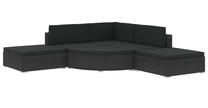 Āra mēbeļu komplekts VLX Garden Lounge Set, melns krās., 4-6 sēdvietas
