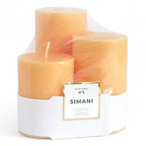 Žvakių rinkinys, aromatinė Mondex Classic Glass Simani, 750 g, 3 vnt., oranžinė sp.