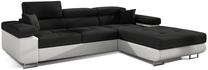 Kampinė sofa Armando Sawana 14, Soft 17, balta sp./juoda sp., dešininė, 280 x 205 cm x 90 cm
