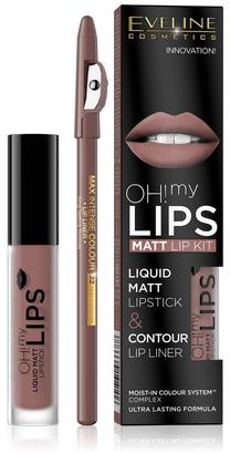 Lūpu kosmētikas komplekts Eveline Cosmetics Oh My Lips, 4.5 ml, 02 piena šokolādes krās.