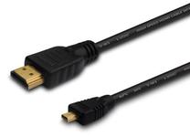 Laidas Savio HDMI Micro - HDMI HDMI, Micro HDMI male, 2 m, juoda sp.