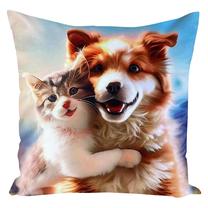 Наволочка для декоративной подушки JCL-699, синий цв./коричневый цв./белый цв., 40 см x 40 см