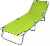 Lauko gultas VLX Folding Sun Lounger 41480, žalia sp.