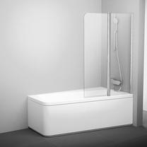 Vannas siena Ravak 10CVS2-100 L, 100 cm x 150 cm, caurspīdīga krās./balta krās./rūdītais
