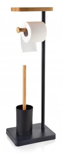 Tualeto reikmenų stovas Bathlab Carl HTWM9960, ruda sp./juoda sp., 18 cm x 69 cm x 23 cm