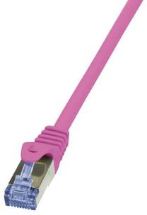 Провод Logilink CAT 6a S/FTP RJ-45 8P8C, RJ-45 8P8C, 1.5 м, розовый цв.