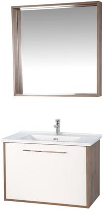 Vonios kambario baldų komplektas Kalune Design Sahra 85, kreminė sp./ruda sp., 43.5 cm x 83 cm x 56 cm