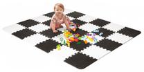 Kilimėlis kūdikiams - dėlionė KinderKraft Luno, 180 cm x 150 cm, 30 vnt, balta sp./juoda sp.