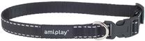Ошейник для собак Amiplay Reflective, черный цв., 350 - 500 мм x 20 мм, 35-50