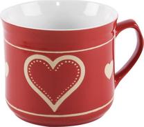 Puodelis Orion Heart Line, raudona sp., 0.5 l