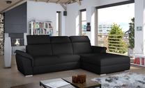 Kampinė sofa Trevisco Soft 11, juoda sp., dešininė, 212 x 272 cm x 100 cm