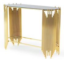 Konsoles galds Kalune Design Zen, caurspīdīga krās./zelta krās., 120 cm x 42 cm x 90 cm