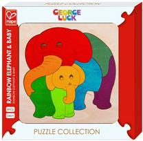 Деревянный пазл Hape Rainbow Elephant & Baby E6505A