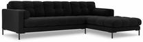 Kampinė sofa Cosmopolitan Design Bali, juoda sp., dešininė, 185 x 293 cm x 71 cm
