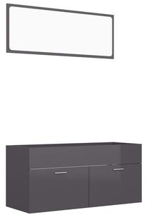 Vonios kambario baldų komplektas VLX 804817, pilka sp., 38.5 cm x 100 cm x 46 cm