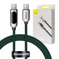 Kabelis Baseus B06, USB Type-C, 100 cm, žalia sp., 100 W