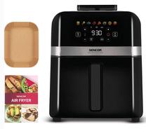 Karšto oro gruzdintuvė Sencor Inox Dual Heat Plus SFR9800SS, juoda sp., 2000 W, 9 l