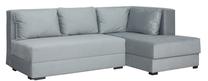Kampinė sofa - lova Bodzio Judyta Classic, mėlyna sp./šviesiai pilka sp., dešininė, 155 x 225 cm x 77 cm