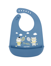 Детский нагрудник Canpol Babies Bonjour Paris 74/027, синий цв., силикон, 4 мес.