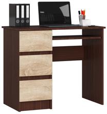 Rakstāmgalds ar atvilktnēm Akord A6 Left, 90 cm x 50 cm, 77 cm, brūngana krās./tumši brūna krās.