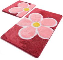 Комплект ковриков для ванны Foutastic Flower 359CHL2248, красный цв./розовый цв., 100 см x 60 см