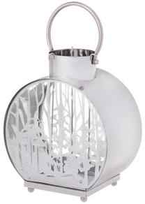 Žvakidė 4Living Lantern Frosty, metalas, skaidri sp./sidabro sp.