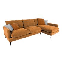Kampinė sofa Daisy, ruda sp., dešininė, 98 x 293 cm x 88 cm