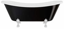 Vonia, laisvai pastatoma Besco Amelia B&W, 190 cm x 77 cm x 69 cm, ovalas, balta sp./juoda sp.