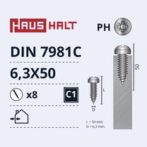 Savisriegis Haushalt, 6.3 mm x 50 mm, 8 vnt.