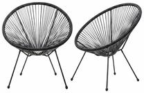 Lauko kėdžių rinkinys Homla Acapulco Fiesta 789151, juoda sp., 73 cm x 70 cm x 80 cm, 2 vnt.