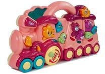 Учебный поезд Lean Toys Locomotive LT8496, 7.5 см, EN, розовый цв.