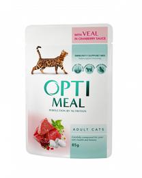 Mitrā kaķu barība Optimeal Perfection By Nutrition Veal Flavour in Cranberry Sauce, 0.085 kg