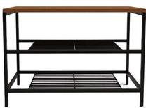 Batų lentyna Kalune Design Potsdam L2034, juoda sp./riešuto sp., 70 cm x 30 cm x 45 cm