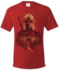 T-krekls, vīriešiem The Witcher Ciri And Crones, sarkana krās., xl