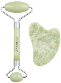 Sejas masāžas rīku komplekts Ecotools Jade Roller & Gua Sha Stone Mini Jade 7529, 2 gab., zaļa krās.