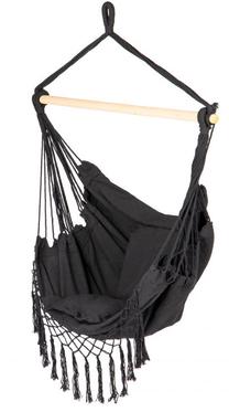 Istuv võrkkiik ModernHome Hammock, must v.