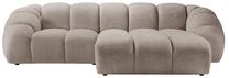 Kampinė sofa Micadoni Home Diana Bub3, tamsaus smėlio spalva, dešininė, 294 x 182 cm x 72 cm