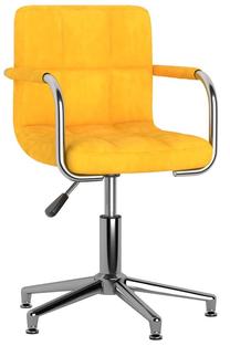 Darba krēsls VLX Swivel Velvet 334779, 47 x 48 x 74.5 - 88.5 cm, dzeltena krās.