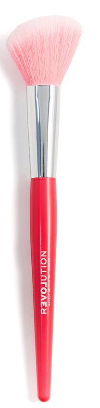 Birstīte, pūderiem Makeup Revolution London Angled Powder Brush 131950, rozā krās.