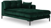 Sofa Micadoni Home Mamaia Velvet Chaise Longue Right, juoda sp./žalia sp., dešininė, 185 x 102 cm x 75 cm