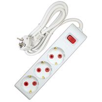 Buitinis ilgintuvas AY-KA 22-0301-050, 2 x 1 mm², 5 m, 3 lizdų, su jungikliu, balta sp.