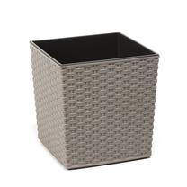 Gėlių vazonas Lamela Juka Eco Wood RATTAN 828-27, plastikinis, Ø 30 cm, pilka sp.